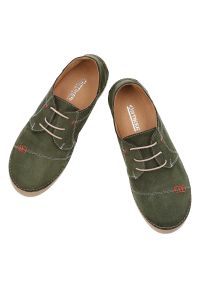Zielone Półbuty Artiker Płaskie Obuwie Damskie. Okazja: na co dzień. Zapięcie: sznurówki. Kolor: zielony. Materiał: skóra, jeans. Szerokość cholewki: normalna. Styl: casual, klasyczny #3