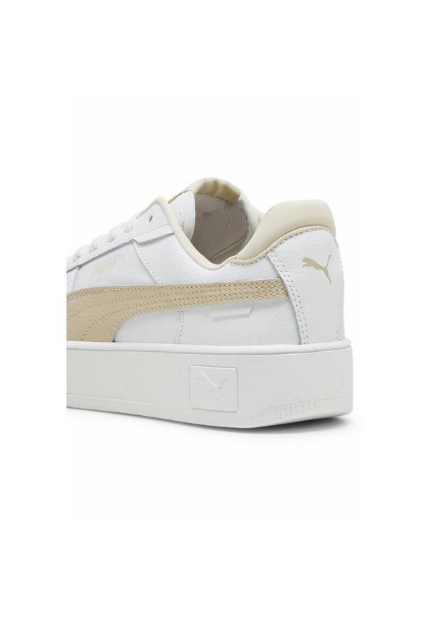 Puma - Sneakersy damskie Carina Street PUMA White Putty Beige. Kolor: beżowy, biały, wielokolorowy. Sport: turystyka piesza