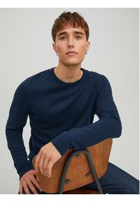 Jack & Jones Sweter 12137190 Granatowy Regular Fit. Kolor: niebieski. Materiał: bawełna #4