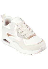 skechers - Sneakersy dziewczęce Skechers Uno Gen1 - Color Surge. Okazja: na co dzień. Kolor: beżowy. Materiał: tkanina, materiał. Szerokość cholewki: normalna. Sport: turystyka piesza