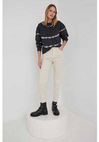 Answear Lab bluza bawełniana damska kolor czarny wzorzysta. Kolor: czarny. Materiał: bawełna. Długość rękawa: długi rękaw. Długość: długie. Styl: wakacyjny