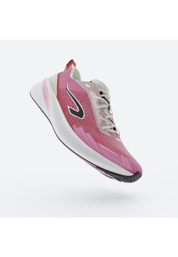 KIPRUN - Buty do biegania damskie Kiprun Cushion 500. Kolor: biały, różowy, wielokolorowy. Szerokość cholewki: normalna