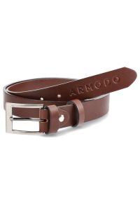 Brązowy Skórzany Pasek Męski Armodo. Kolor: brązowy. Materiał: skóra. Styl: elegancki, casual #3