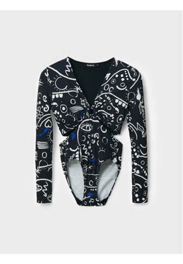 Desigual Body 22WWQK06 Czarny Slim Fit. Kolor: czarny. Materiał: wiskoza