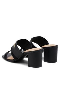 TOMMY HILFIGER - Tommy Hilfiger Klapki Leather & Suede Block Heel Mule FW0FW08530 Czarny. Kolor: czarny. Materiał: zamsz, skóra #5