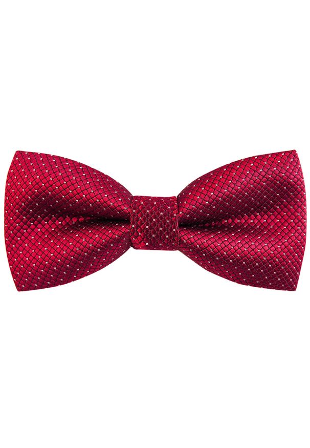 Modini - Bordowa mucha w kratę C8. Kolor: czerwony. Materiał: tkanina, poliester. Styl: elegancki