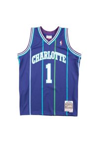 Mitchell & Ness - Koszulka NBA Charlotte Hornets Muggsy Bogues. Kolor: fioletowy. Sport: koszykówka #1