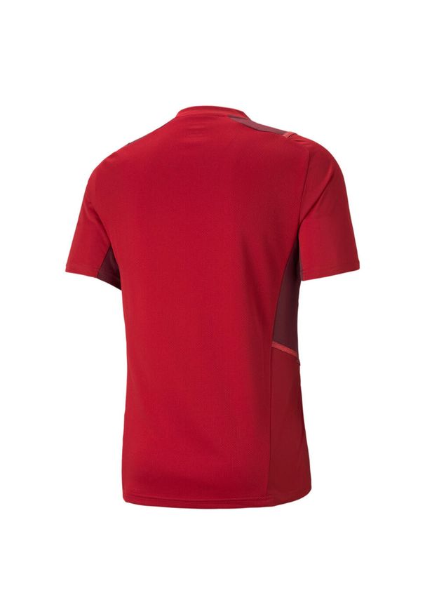 Podkoszulek Puma Teamcup Training Jersey, Mężczyźni. Kolor: czerwony. Materiał: jersey. Sport: piłka nożna
