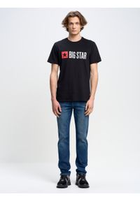 Big-Star - Koszulka męska z nadrukiem Quado 906. Okazja: na co dzień. Kolor: czarny. Materiał: jeans, dzianina. Długość rękawa: krótki rękaw. Długość: krótkie. Wzór: nadruk. Styl: casual, sportowy #1