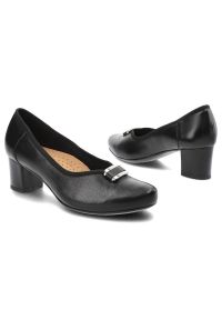 Czarne Półbuty Armodo Damskie Eleganckie Buty. Kolor: czarny. Materiał: skóra. Szerokość cholewki: normalna. Styl: elegancki #3