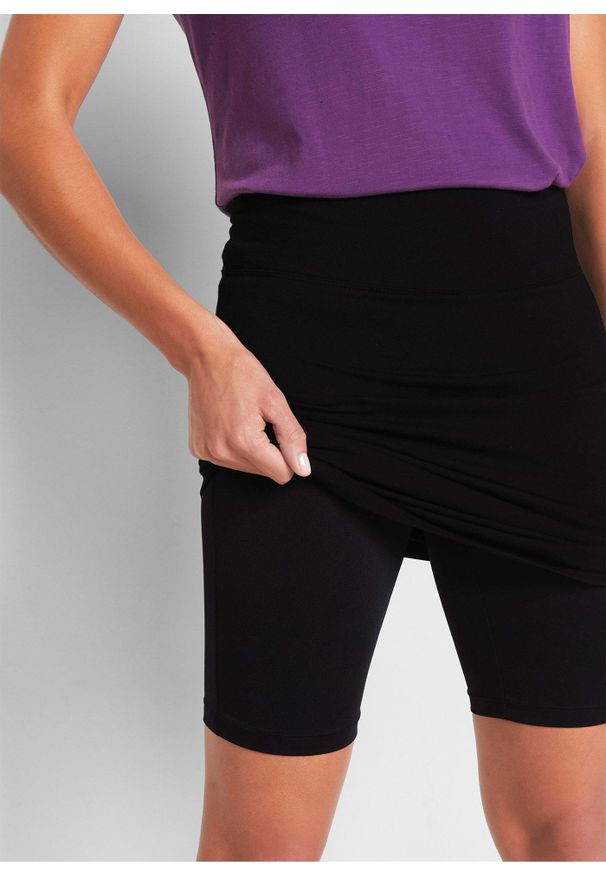 bonprix - Spódnica z dżerseju z kolarkami. Kolor: czarny. Materiał: jersey. Styl: sportowy