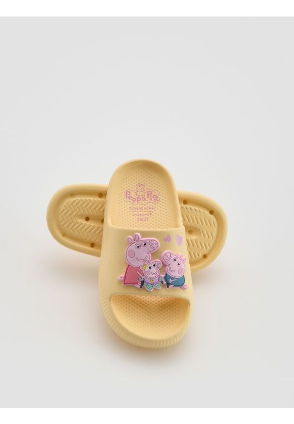 Reserved - Lekkie klapki Świnka Peppa - jasnożółty. Kolor: żółty