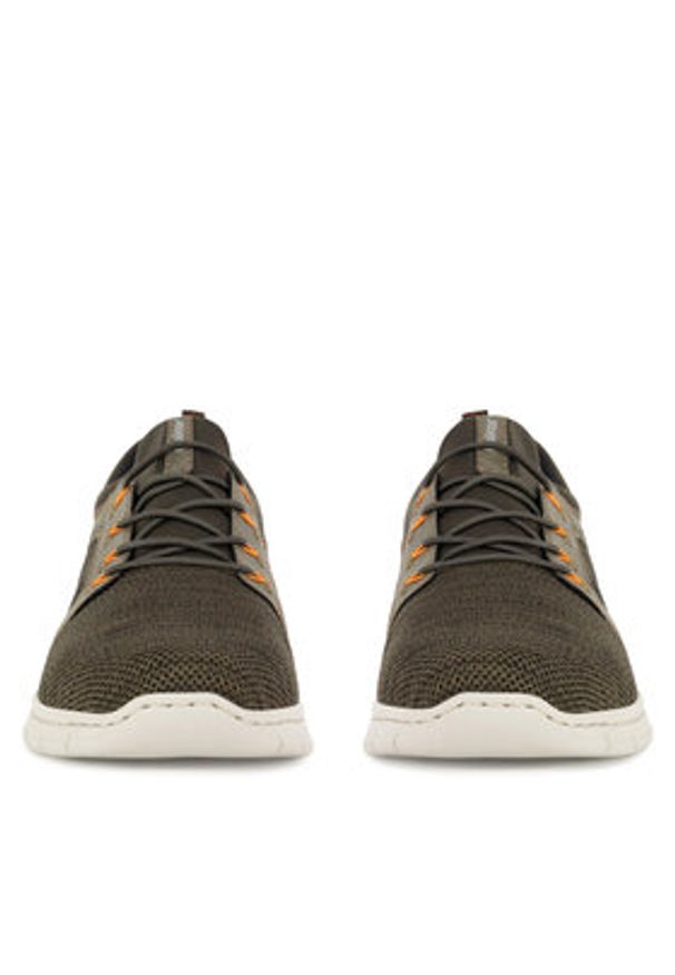 Rieker Półbuty B7796-54 Khaki. Kolor: brązowy. Materiał: materiał