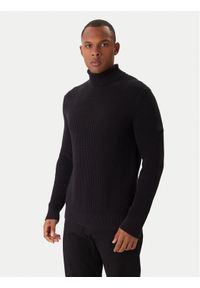 JOOP! Jeans Golf Hollio 30048179 Czarny Modern Fit. Typ kołnierza: golf. Kolor: czarny. Materiał: bawełna