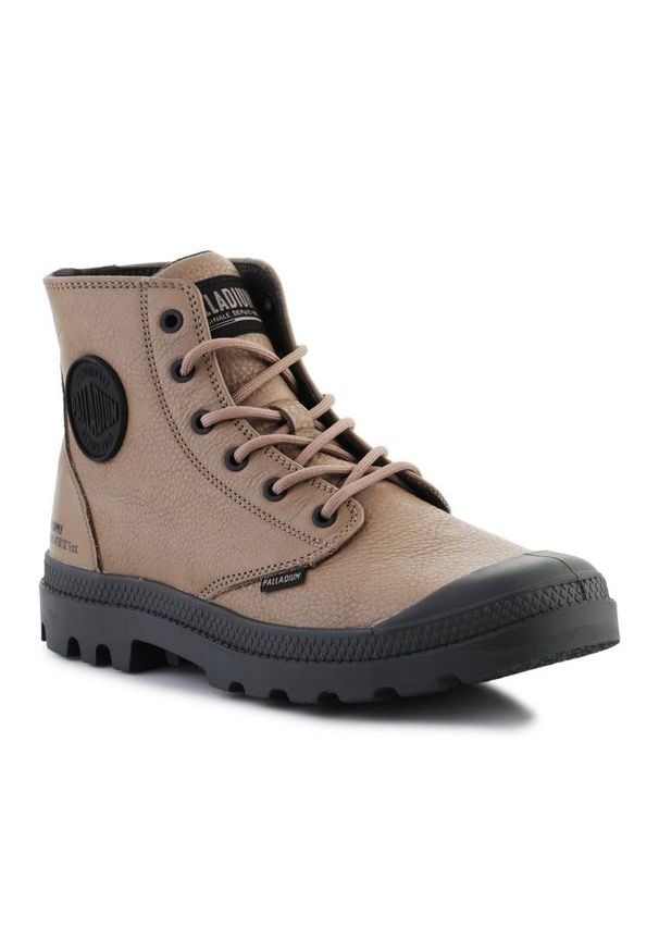 Buty Palladium Pampa Hi Supply Lth 77963-297 brązowe. Okazja: na co dzień. Zapięcie: sznurówki. Kolor: brązowy. Materiał: skóra, guma