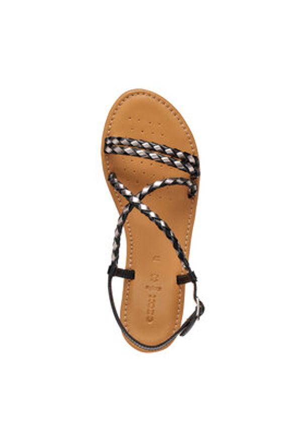 Geox Sandały D Sozy S D65LXA 0KFKY C0067 Czarny. Kolor: czarny. Materiał: skóra