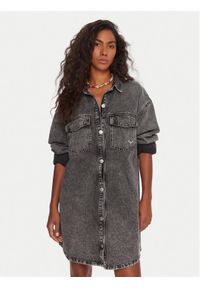 Roxy Sukienka jeansowa Tidal Moon ERJDD03009 Szary Relaxed Fit. Kolor: szary. Materiał: bawełna