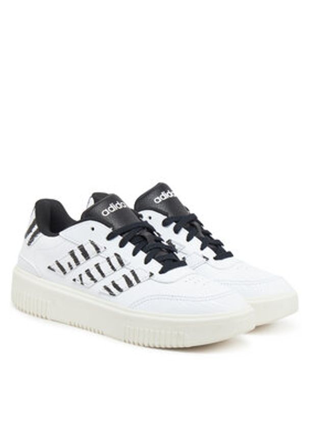 Adidas - adidas Sneakersy Courtblock JI2210 Biały. Kolor: biały. Materiał: skóra