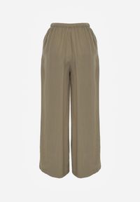 Born2be - Zielone Wiskozowe Spodnie z Szeroką Nogawką i Wiązaniem w Talii Terisanna. Okazja: na co dzień. Kolor: zielony. Materiał: wiskoza. Styl: casual, elegancki, klasyczny #6