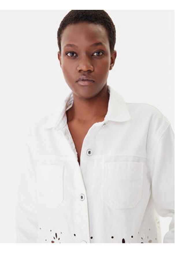 Morgan Kurtka jeansowa 252-VBRAD Biały Regular Fit. Kolor: biały. Materiał: bawełna