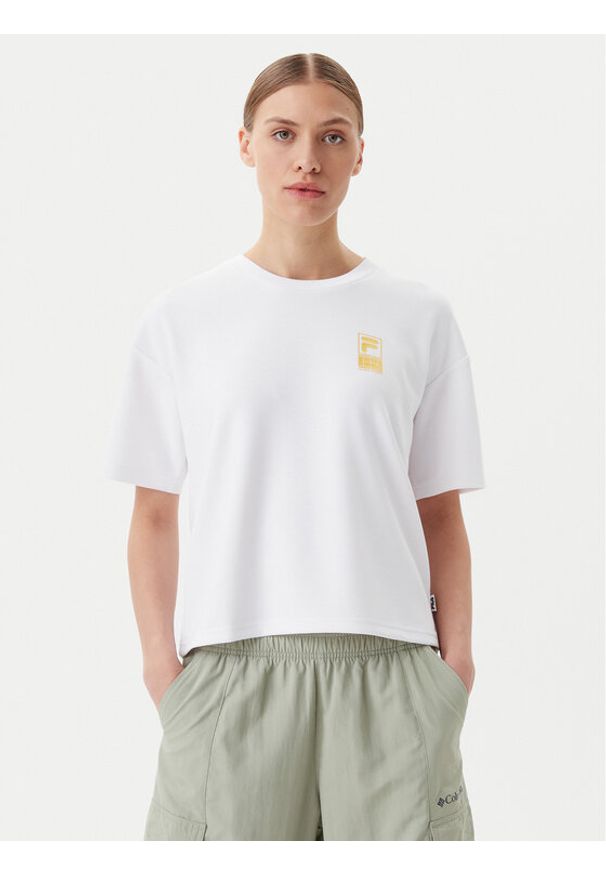 Fila T-Shirt Lisakovsk FAW1044 Biały Loose Fit. Kolor: biały. Materiał: syntetyk