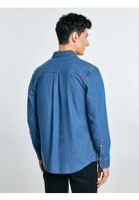 Big-Star - Koszula męska jeansowa niebieska Western 121. Okazja: na co dzień. Kolor: niebieski. Materiał: jeans. Wzór: melanż. Styl: casual #7