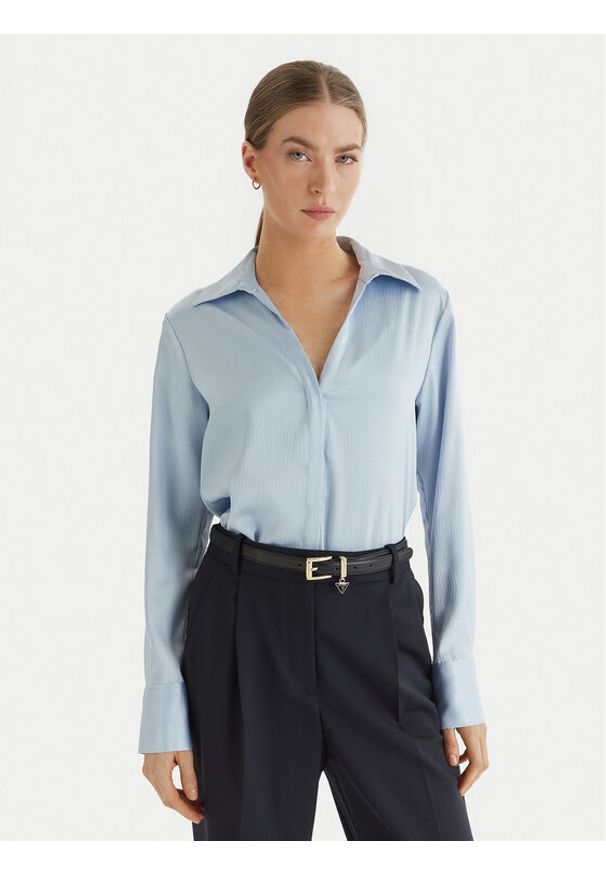 Calvin Klein Koszula LV044F129G Błękitny Regular Fit. Kolor: niebieski. Materiał: syntetyk