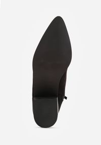 Born2be - Czarne Botki Vices Kowbojki na Słupku Vertiona. Okazja: na co dzień. Kolor: czarny. Materiał: jeans. Sezon: jesień, zima. Obcas: na słupku. Styl: casual. Wysokość obcasa: średni #4