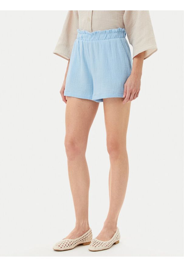 Vero Moda Szorty materiałowe Natali 10279687 Niebieski Baggy Fit. Kolor: niebieski. Materiał: bawełna