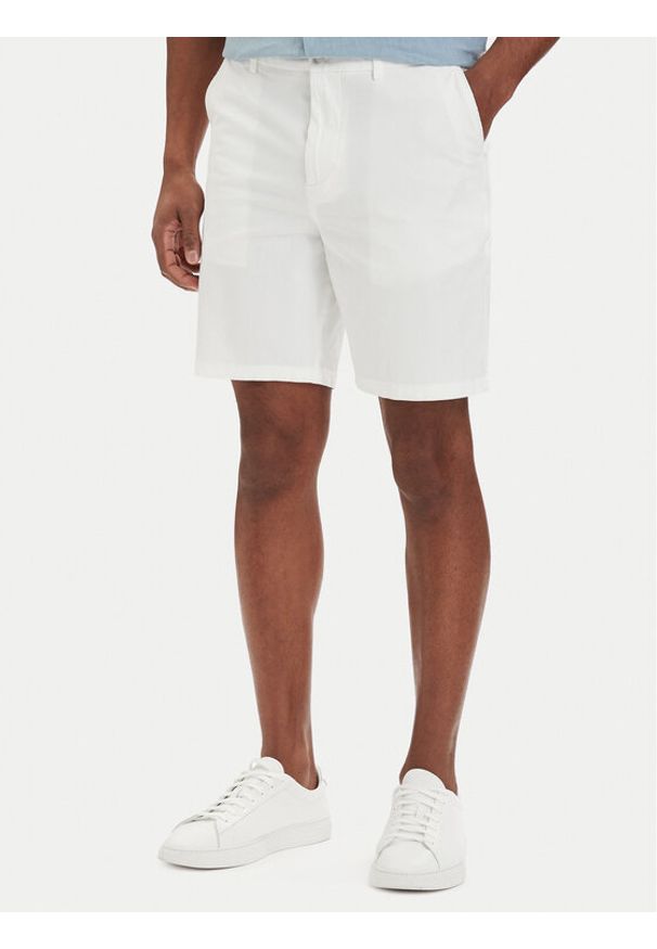 BOSS Szorty materiałowe H-Kane1 50555235 Biały Modern Fit. Kolor: biały. Materiał: bawełna