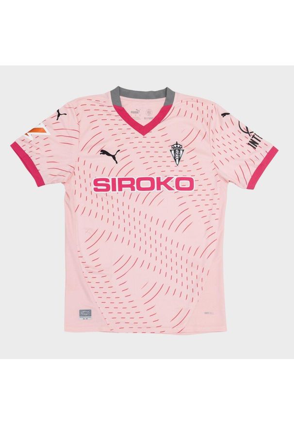 Oficjalna chłopięca koszulka piłkarska Puma Real Sporting sezon 2024-25 sport. Kolor: różowy. Sport: piłka nożna