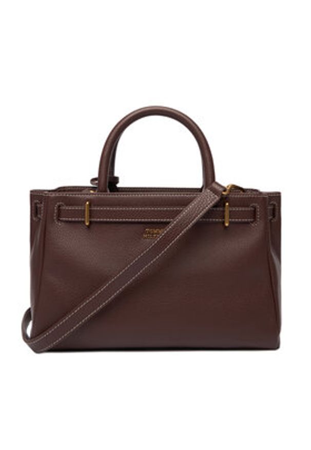 TOMMY HILFIGER - Tommy Hilfiger Torebka American Icon Mini Tote Leather AW0AW17926 Brązowy. Kolor: brązowy. Materiał: skórzane