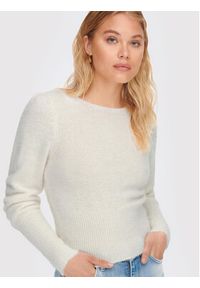 only - ONLY Sweter Lella 15260678 Biały Slim Fit. Kolor: biały. Materiał: syntetyk #5