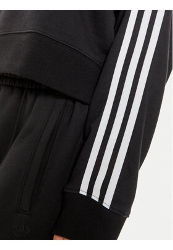 Adidas - adidas Bluza 3-Stripes IR5522 Czarny Loose Fit. Kolor: czarny. Materiał: bawełna, syntetyk