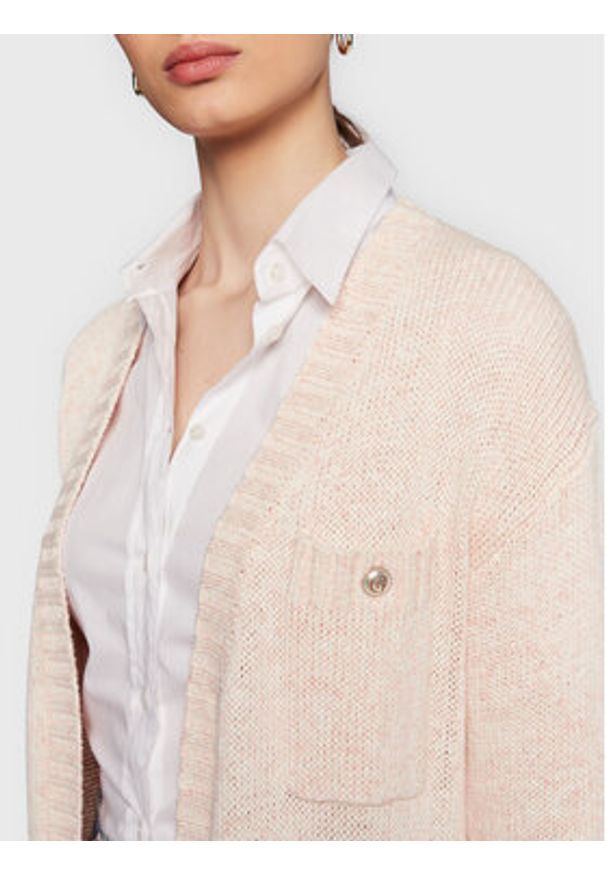 Guess Kardigan W3RR38 Z3431 Różowy Regular Fit. Kolor: różowy. Materiał: syntetyk