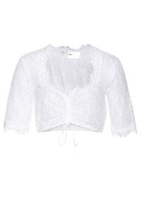 Bluzka koronkowa w ludowym stylu bonprix biały. Kolor: biały. Materiał: koronka #1