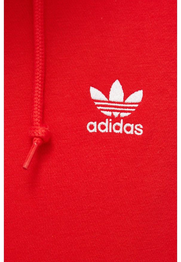 adidas Originals - Adidas Originals Bluza męska kolor czerwony z kapturem gładka. Okazja: na co dzień. Typ kołnierza: kaptur. Kolor: czerwony. Materiał: bawełna, dzianina, materiał. Wzór: gładki. Styl: casual