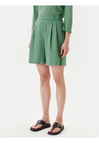 United Colors of Benetton - United Colors Of Benetton Bermudy 4AGHD901V Zielony Relaxed Fit. Kolor: zielony. Materiał: len