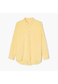 Cropp - Żółta koszula oversize - Żółty. Kolor: żółty. Materiał: materiał. Długość rękawa: długi rękaw. Długość: długie #1