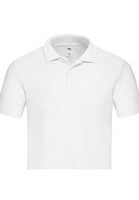 FRUIT OF THE LOOM - Męska Koszulka Polo Original Plain. Typ kołnierza: polo. Kolor: biały