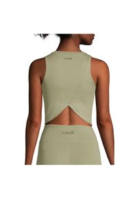 CASALL - Crop Top Sportowy Krótki dla Kobiet Casall Overlap Oddychający. Kolor: zielony. Długość: krótkie. Styl: sportowy