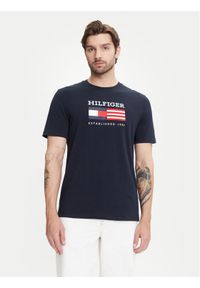 TOMMY HILFIGER - Tommy Hilfiger T-Shirt American Monotype MW0MW39843 Granatowy Regular Fit. Kolor: niebieski. Materiał: bawełna