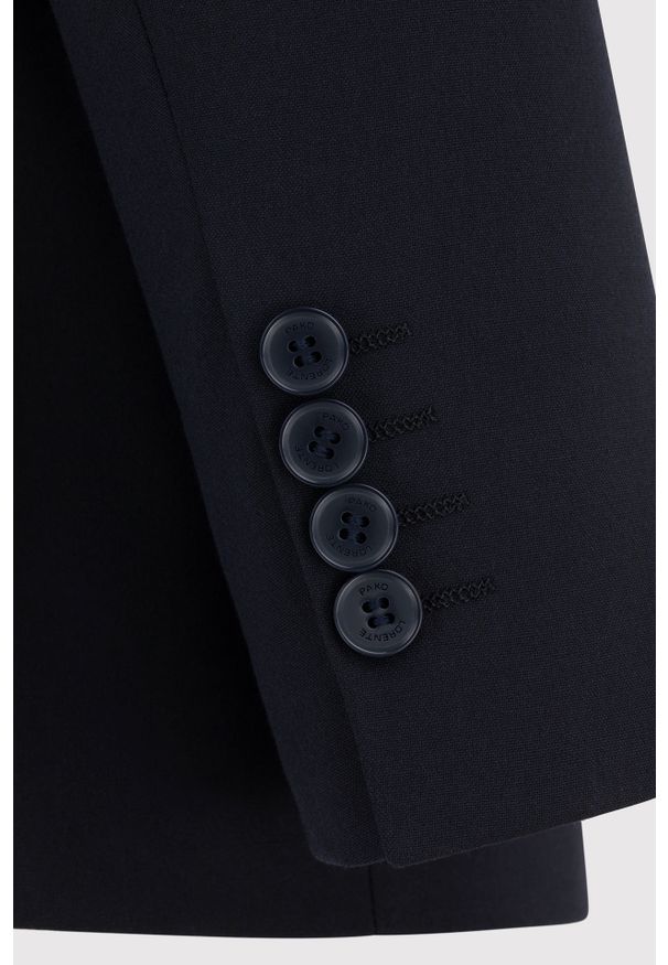 Pako Lorente - PAKO LORENTE - Gładki granatowy garnitur męski. Kolor: niebieski. Materiał: wiskoza, elastan, poliester. Wzór: gładki