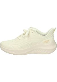 skechers - Buty do chodzenia damskie Skechers Bobs Squad Waves-just. Kolor: biały. Materiał: guma, syntetyk, tkanina, materiał. Sport: turystyka piesza