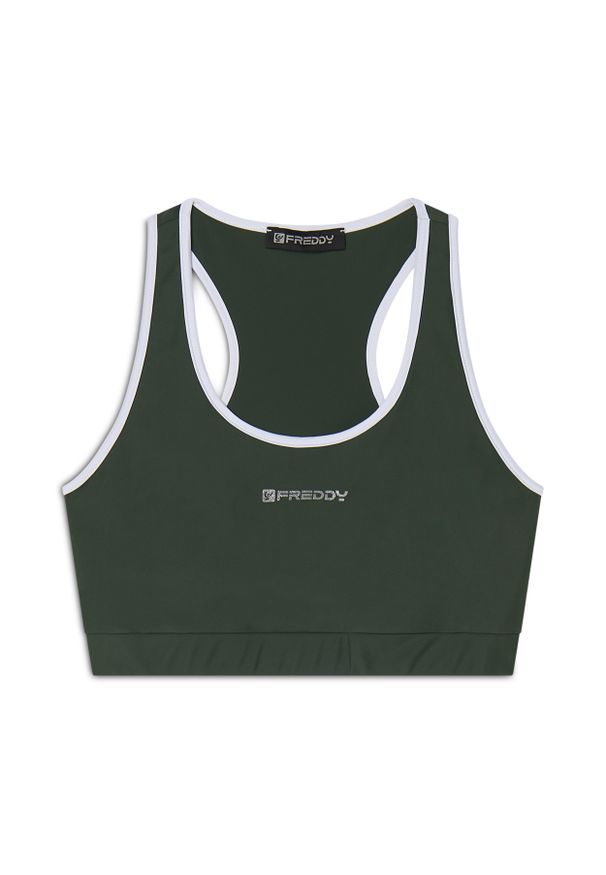 FREDDY - Biustonosz damski ze średnim wsparciem Freddy. Kolor: zielony. Sport: bieganie, fitness