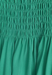 Renee - Zielona Sukienka z Bawełny na Ramiączkach o Rozkloszowanym Kroju z Marszczoną Górą Christten. Okazja: na co dzień. Kolor: zielony. Materiał: bawełna. Długość rękawa: na ramiączkach. Sezon: lato. Typ sukienki: rozkloszowane. Styl: boho, casual, elegancki #5