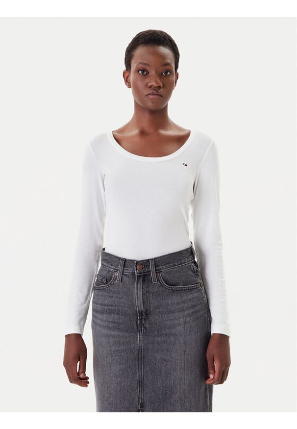 Tommy Jeans Bluzka DW0DW20921 Biały Regular Fit. Kolor: biały