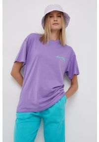 Local Heroes T-shirt bawełniany kolor fioletowy. Kolor: fioletowy. Materiał: bawełna. Wzór: nadruk #5