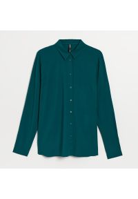 House - Gładka koszula z wiskozy turkusowa - Turkusowy. Kolor: turkusowy. Materiał: wiskoza. Wzór: gładki #1