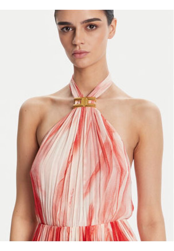 Elisabetta Franchi Sukienka letnia ABR4752E2 CP9 Czerwony Regular Fit. Kolor: czerwony. Materiał: syntetyk. Sezon: lato